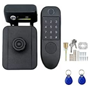 Verrous Poignée de Porte 125kHz Verrouillage Anti-vol Smart Accès Smart Access Control Stockage Password Card Câblage électrique intégré Verrous De Portes (Color : Black)