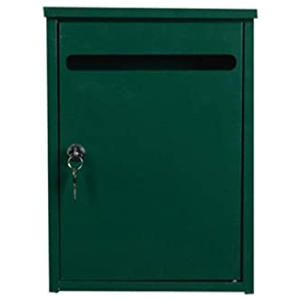 Boîte aux lettres murale Boîte aux lettres montée sur ordinateur Boîte de bureau de verrouillage rectangulaire boîte en métal Facile à installer ( Couleur : Army green , Size : 26x10x36cm )