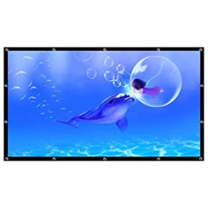 Jacquelyn Videoprojecteur Portable Cinéma Screen Salange Screen Portable HD Foldable pour Home Théâtre Polyester à Projection Double latérale intérieure extérieure Home Cinema (Size : 120 inch)