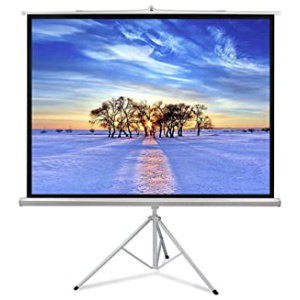 SMDMM 60-100 Pouces 16: 9 Écran De Projecteur Extérieur Portable Intérieur Écran en Fibre De Tissu Blanc Mat avec Trépied De Support Pliable (Size : 72 inch)