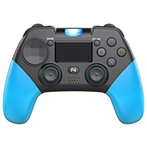 wjf Manette de jeu sans fil PS4, écran tactile de vibration Bluetooth 4.0, commande de haut-parleur Intégré, pour PS4/Pro/PC/Steam