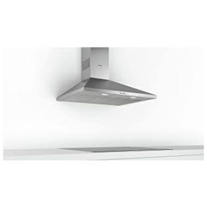 Bosch Electroménager DWP94BC50 Hotte murale pyramidales Série 2, 1 moteur et 3 vitesses d’aspiration, Eclairage LED, 90 cm, 100 W, Inox