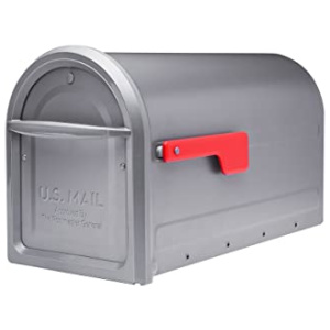 Architectural mailboxes Mapleton (Post Plat Boîte aux lettres Graphite avec drapeau rouge