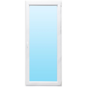 Porte de balcon en plastique de salon en cristal triple verre blanc L: 100 x H: 210 cm DIN L