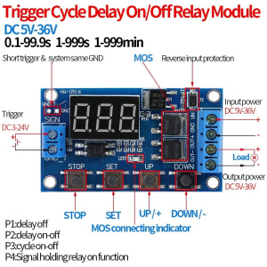 Module de relais temporisé Relais temporisé DC 5V – 36V