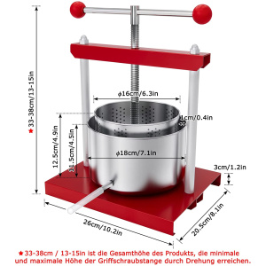 Presse à Fruits 3L Panier en Acier Inoxydable