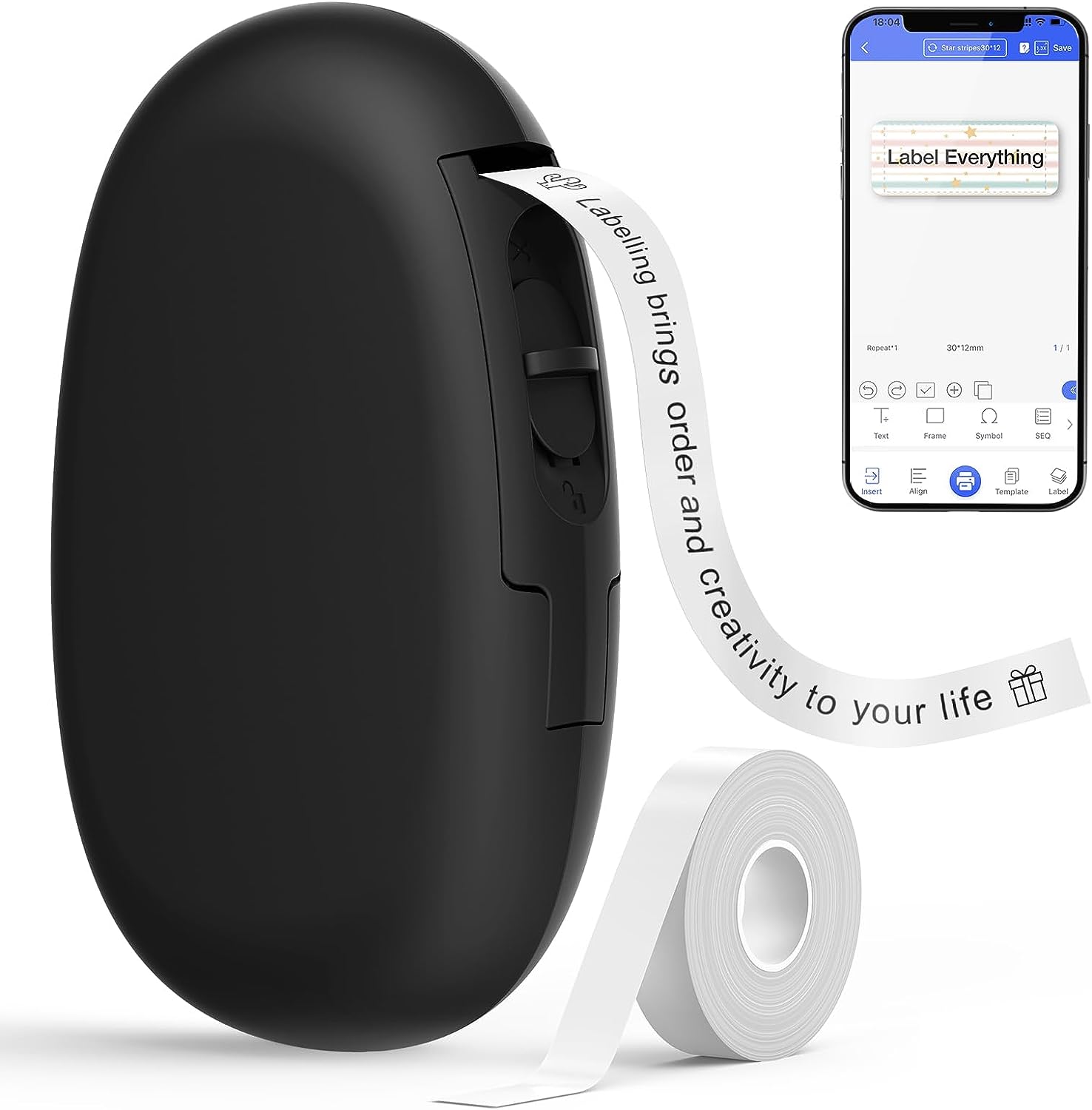 Imprimante d'étiquettes, Mini Étiqueteuse Auto-adhésive Bluetooth