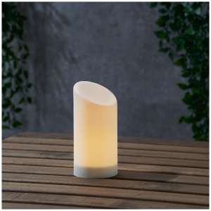 Bougie bloc, LED, blanc/intérieur/extérieur, 16 cm